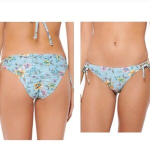 NWT Hot Water Floral Tie Side Ruched Back Bikini Bottoms